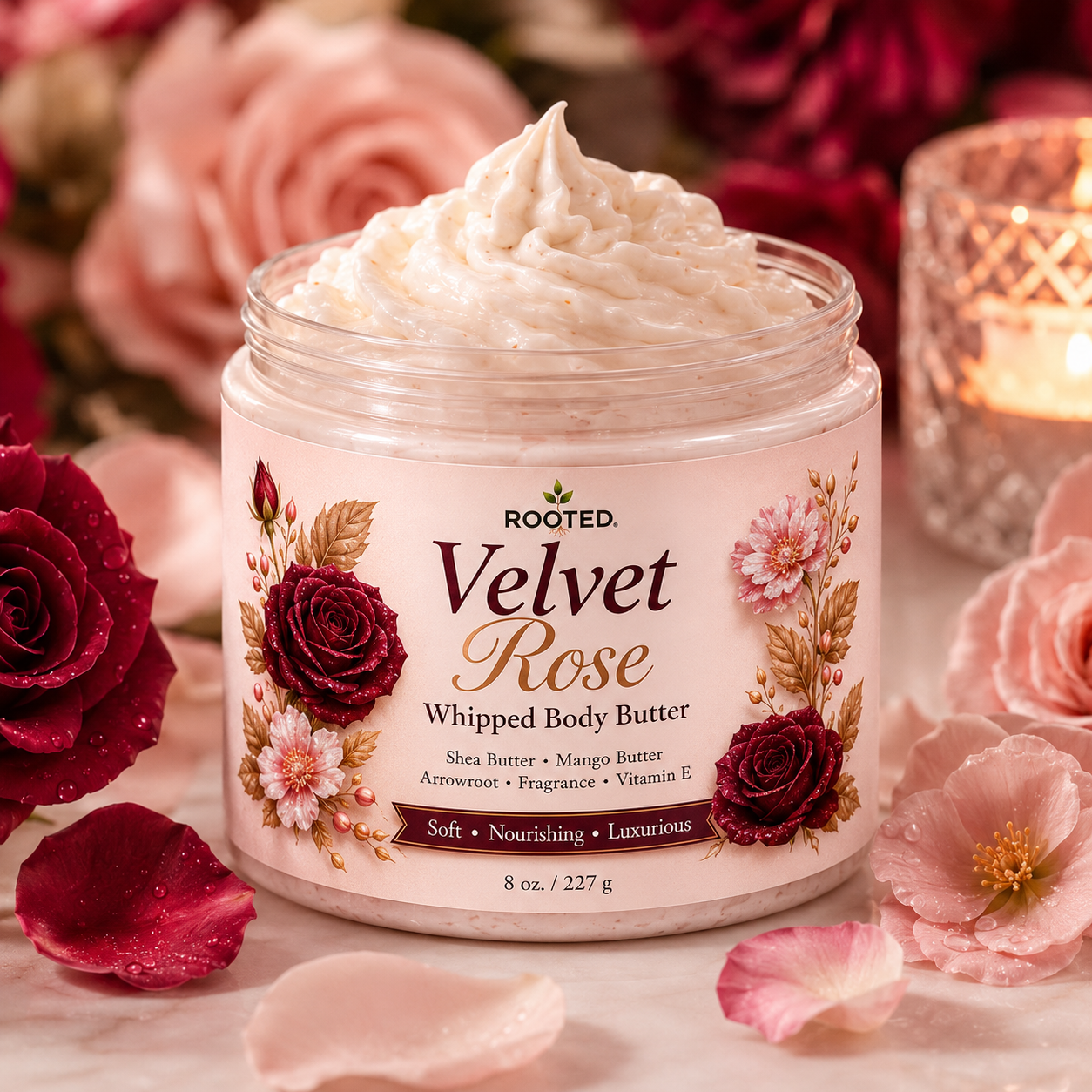 Rooted Glow Whipped Body Butter (8oz)-Scented Options
